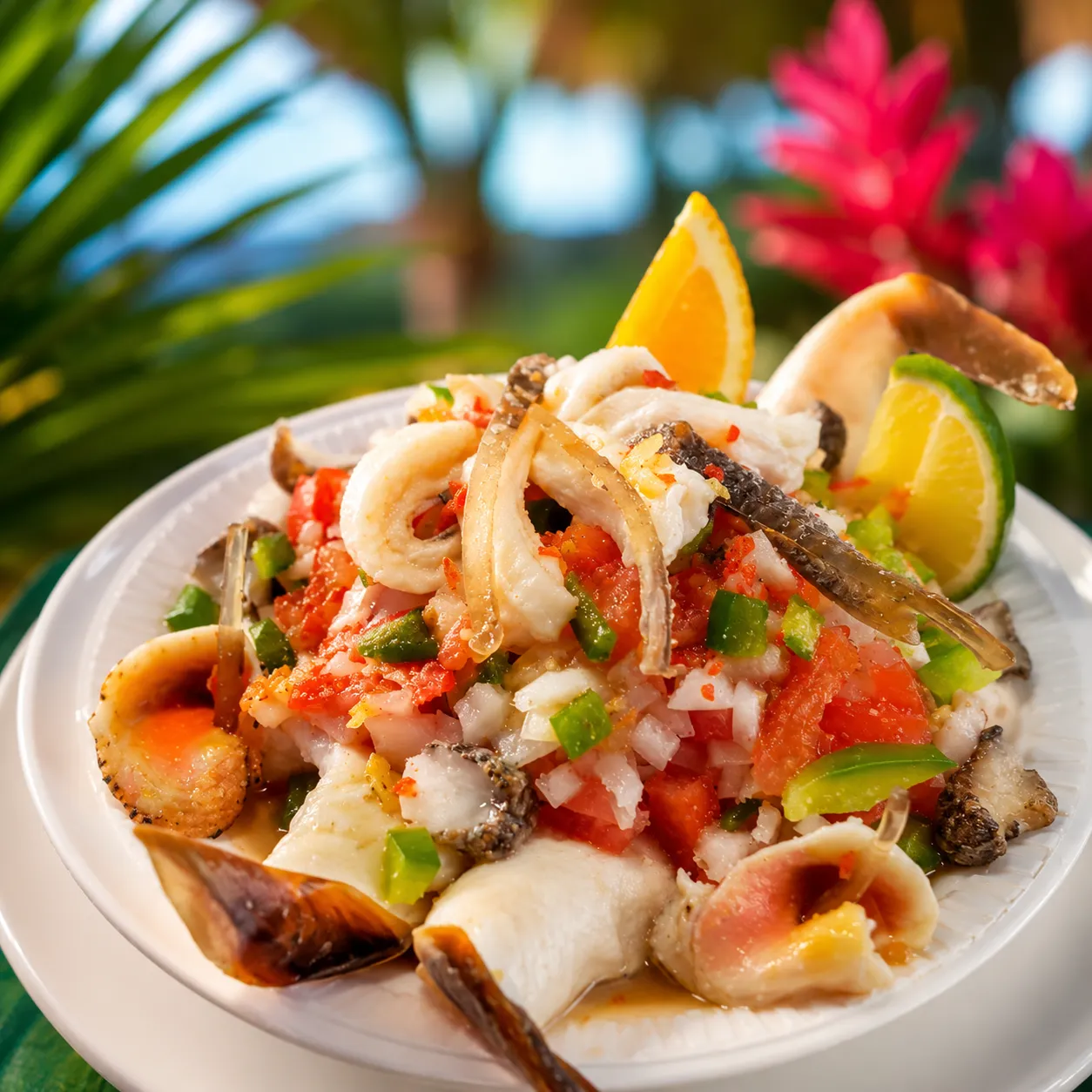 Scorched conch with lime and pepper