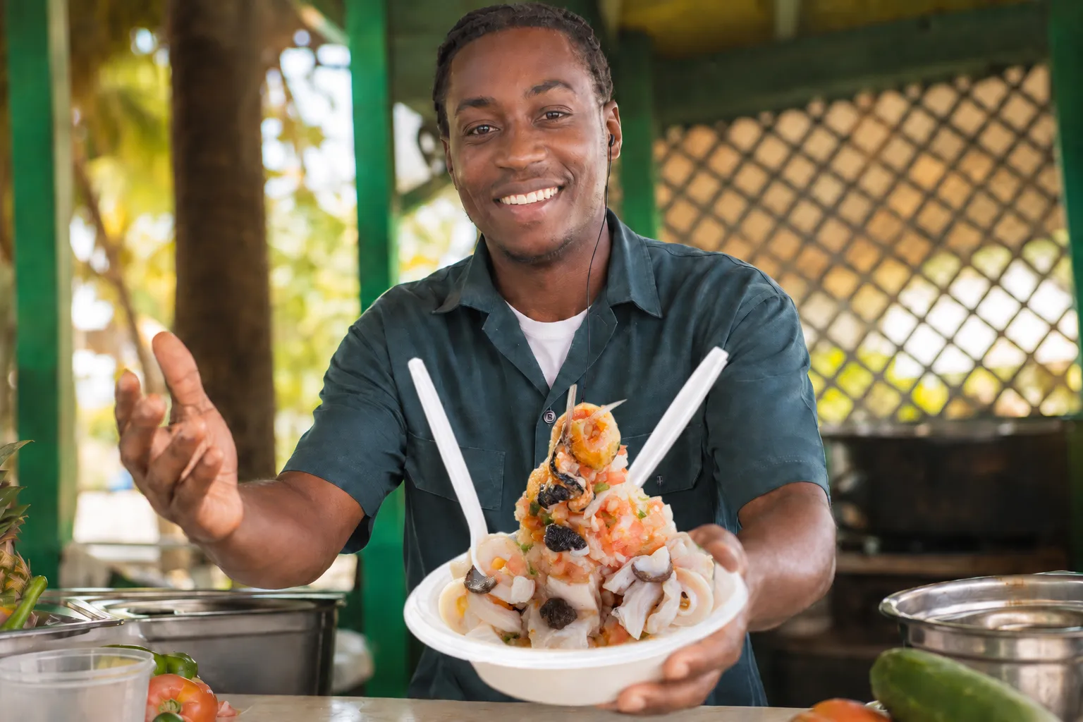 Fresh conch salad prepared with citrus and peppers