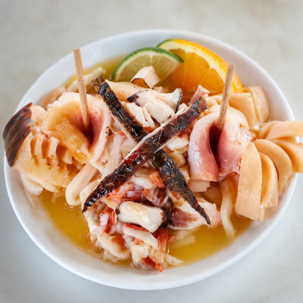 The Scorcher conch salad loaded with goat pepper