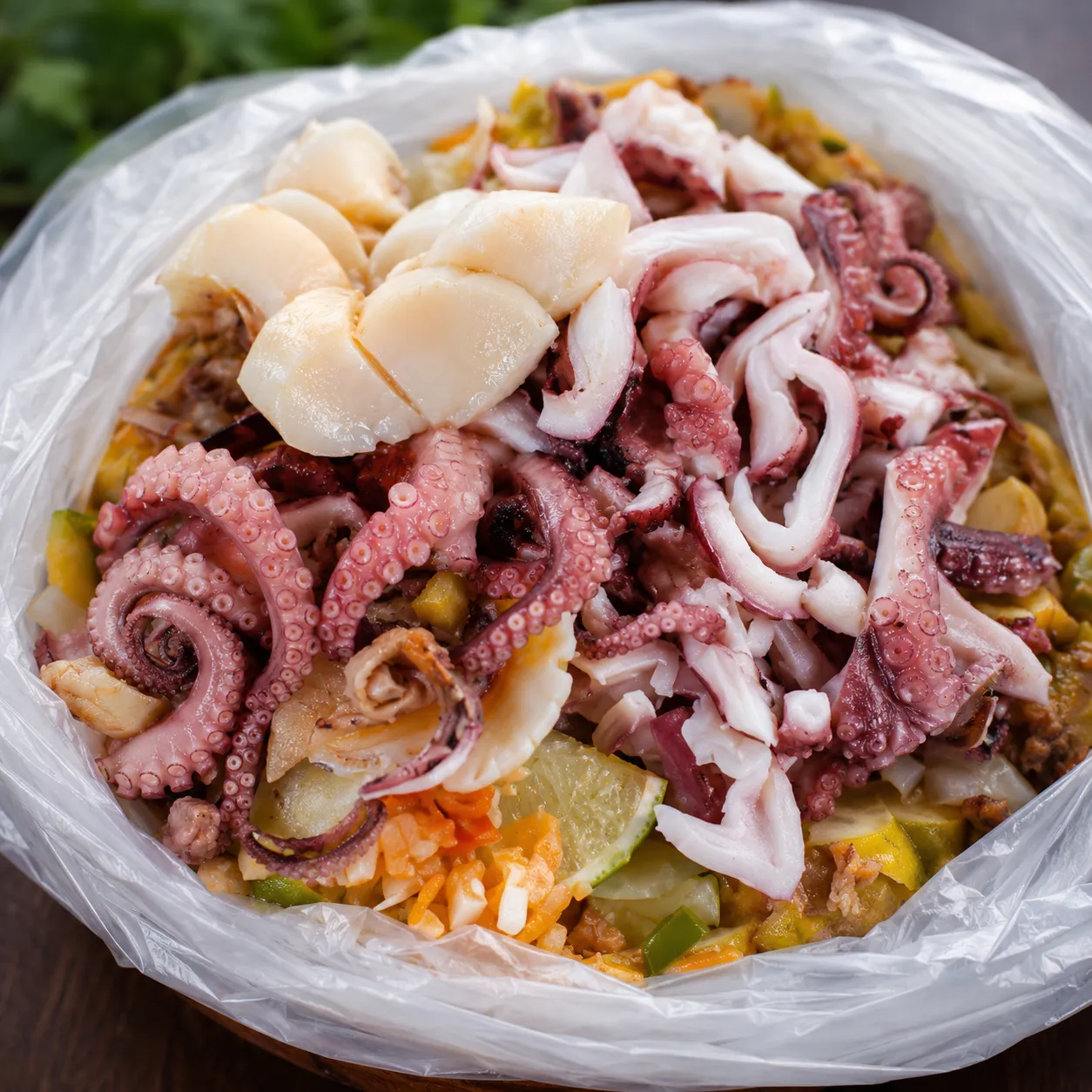 Build your own conch salad with fresh ingredients